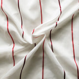 Gardinenstoff mit roten Streifen