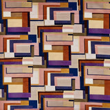 grafischer Satin Baumwollstoff in violett