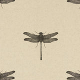 Baumwollstoff mit Libelle in beige