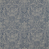 indigo Damast Stoff aus Leinen