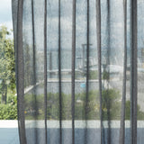 Transparenter Leinen Gardinenstoff in schwarz