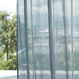 Transparenter Leinen Gardinenstoff in der Farbe taupe