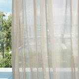 Transparenter Leinen Gardinenstoff in der Farbe beige