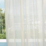 Transparenter Leinen Gardinenstoff in der Farbe creme