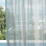 Transparenter Leinen Gardinenstoff in der Farbe hellblau