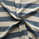 creme und hellblauer Querstreifen Stoff