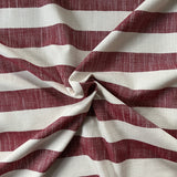 Blockstreifen Polsterstoff  creme und  altrot