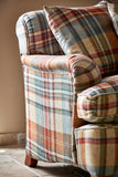 Sessel Stoff kariert blau