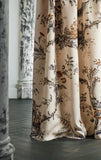 Dekostoff mit asiatischen Musterdesign in grau und braun