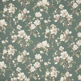 Stoff mit Jasmin Blüten in grün