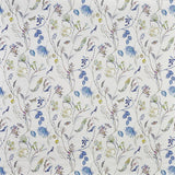 blauer Blumenstoff Baumwolle Hain