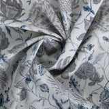 Organischer Blüten Polsterstoff mouse grey