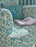 Jugendstil  William Morris Sesselstoff blau grün
