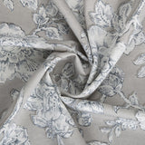 Bio Kissenstoffe floral in der Farbe mausgrau