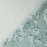 Bio Polsterstoff mit Blumen in der Farbe ice green