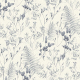 Blumige Gardinen Voile Meterware in blau