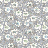 Blumen Stoff Vorhang taupe