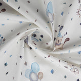 Hunde und Katzen auf extrabreiter Baumwolle in  der Farbe blau