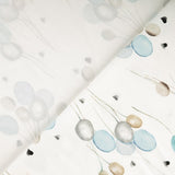 Cretonne Baumwollstoff mit Ballons in blau