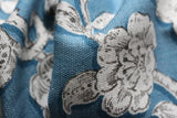 Blumenstoff denim blue