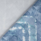 Bio Baumwolle mit Zackenmuster in der Farbe indigo