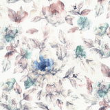 Bio Satin Blumenstoff indigo