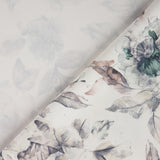 Bettwäsche Meterware Blumenstoff indigo
