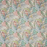 Bio Baumwollstoff mit Palmen Blatt Design in rosa und blau