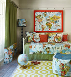 Kinderstoff mit Weltmotiv