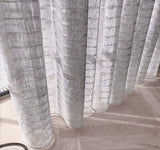 Feinstes Reinleinen für Gardinen mir Querstreifenin der Farbe hellgrau