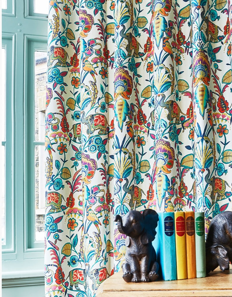 Decorative fabrics tropical and exotic for curtains and upholstery