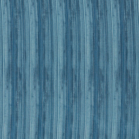 Gardinenstoff mit gewebtem Streifen in blauer Aquarelloptik