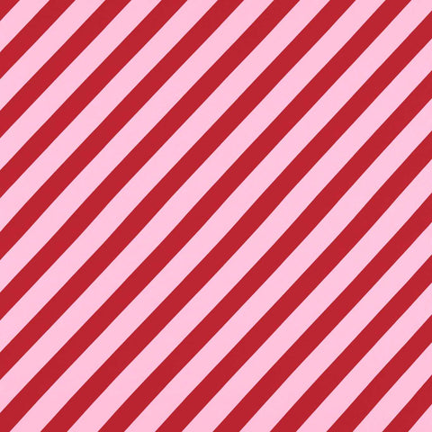 Stoff mit diagonal gewebten Streifen in rot und rosa