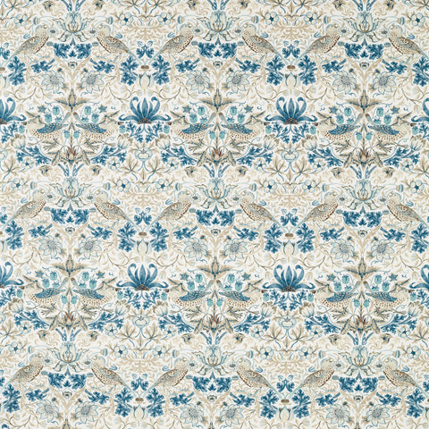 raumhoher Vorhangstoff Strawberry Thief blau