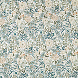 Baumwoll Leinenstoff in blau von William Morris