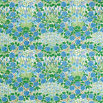 Baumwollstoff mit Glockenblumen in blau
