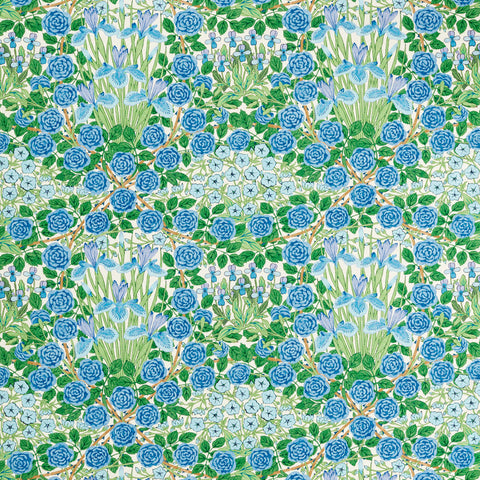 Baumwollstoff mit Glockenblumen in blau