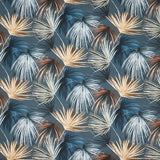 Japanische Palmenblätter Stoff in blau