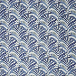 Leinenstoff tropische Muster in blau
