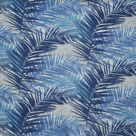 Leinenstoff Palmen indigoblau