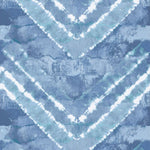 Bio Baumwolle mit Zackenmuster in der Farbe indigo blau
